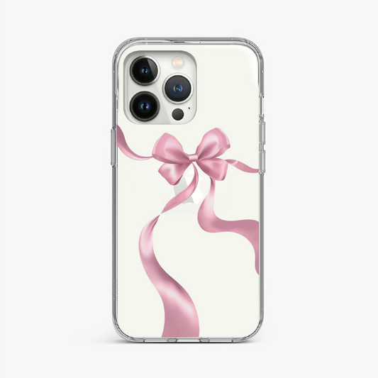 Girly Pink Tie-Bow Clear Case