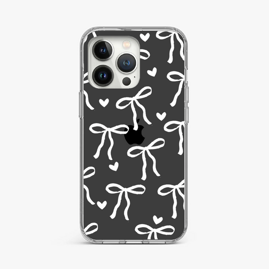 Cute Bow Print Clear Case