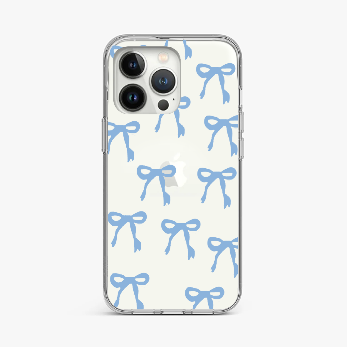Blue Bows Pattern Clear Case