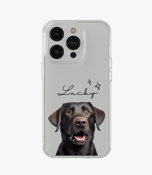 Black Labrador Custom Name Clear Case