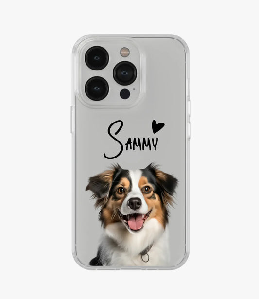 Border Collie Custom Name Clear Case