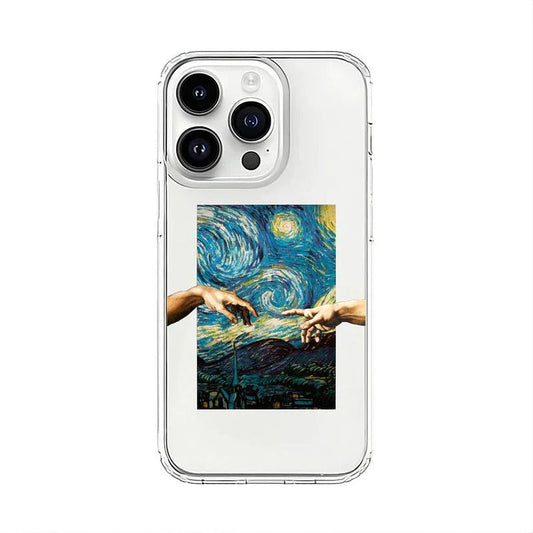 "Starry Night" and "Creation of Adam" Mashup Clear Case
